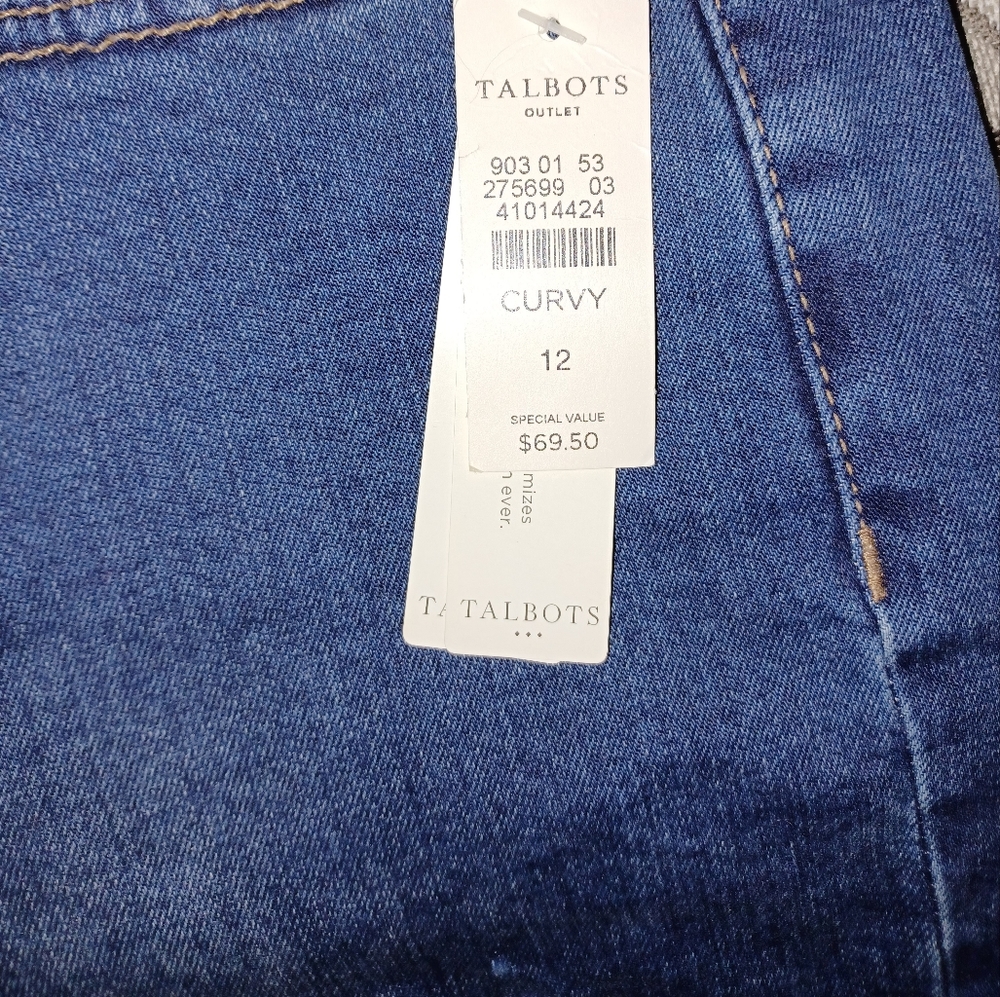 ❤️🔥NEW Talbots Women's 12 Curvy Bootcut Denim Blue Jeans NWTS with Tiny flaw - Picture 13 of 13